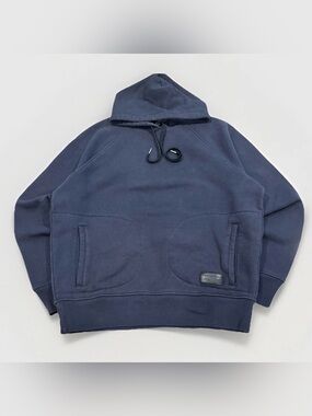Vintage New Balance Made in USA Heavyweight Hoodie Navy Blue Embroidered Logo